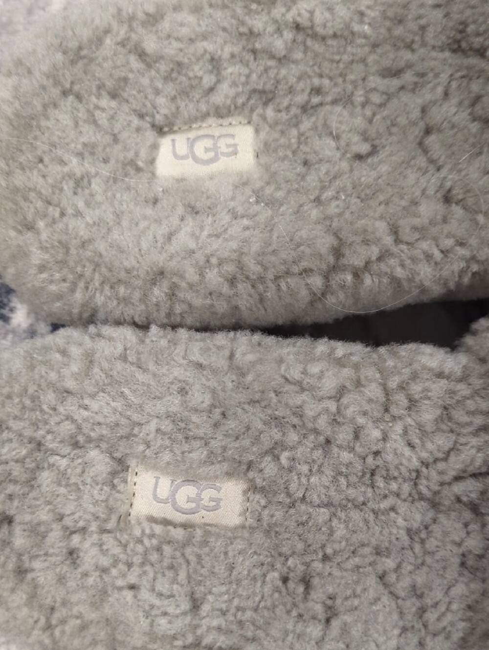 UGG Plush Shearling Slide Slippers in Light Gray - Picture 2 of 5